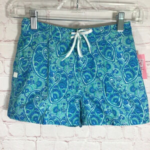 Kanu Surf Sundance Blue and Green Paisley Board Shorts - Size Large (6)